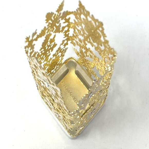 Bath & Body Works Foaming Hand Soap Holder Gold White Rhinestone Snowflakes - Picture 6 of 7